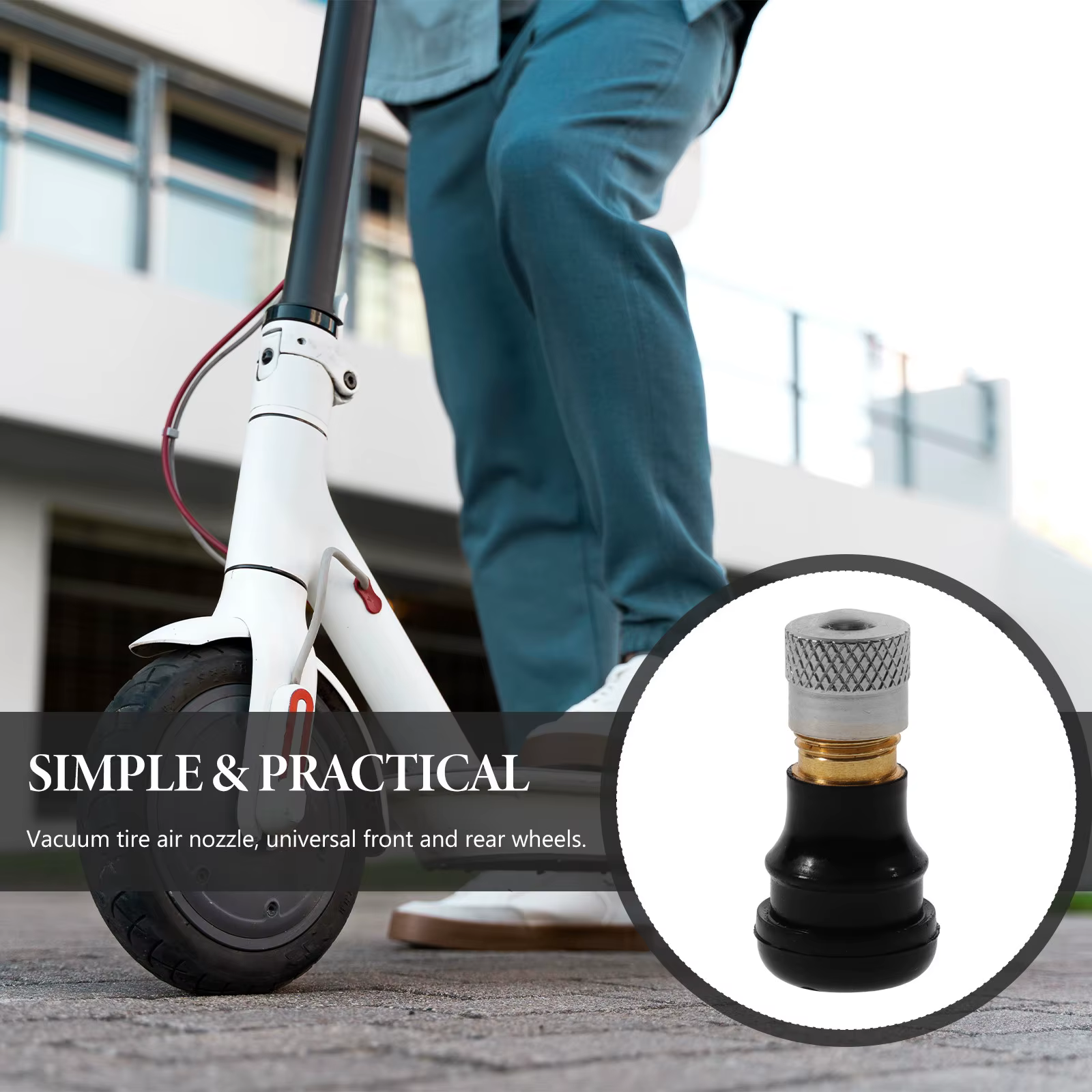Valve de pneu de trottinette électrique sans chambre à air