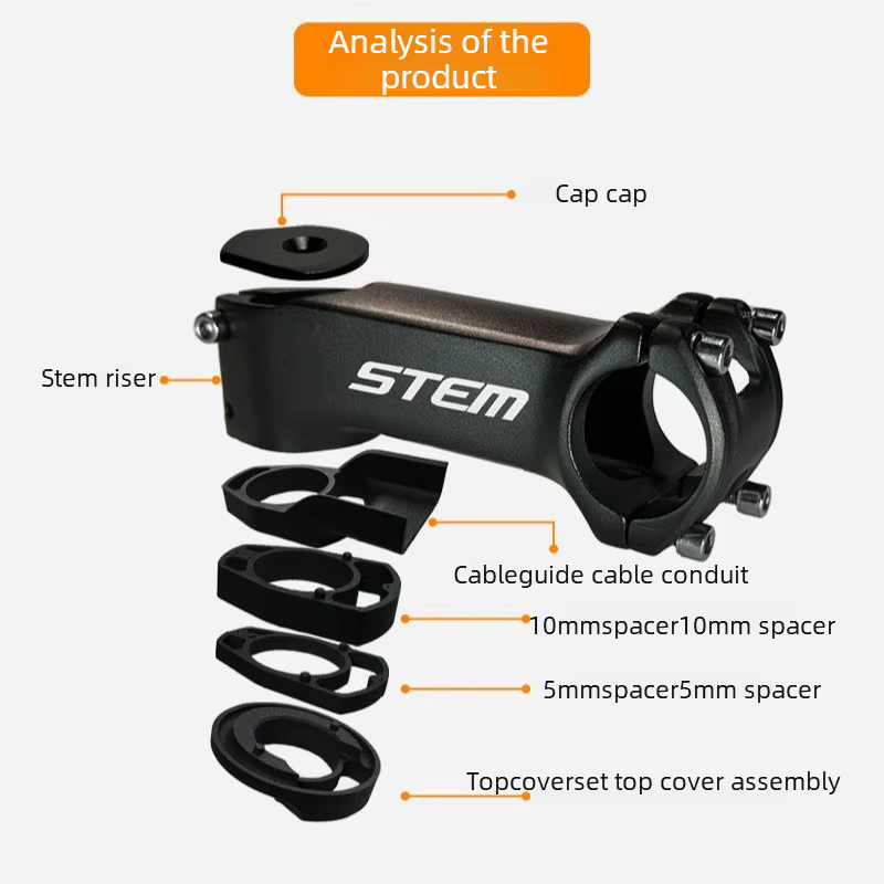 Tige de vélo de route aérodynamique avec câblage interne dissimulé