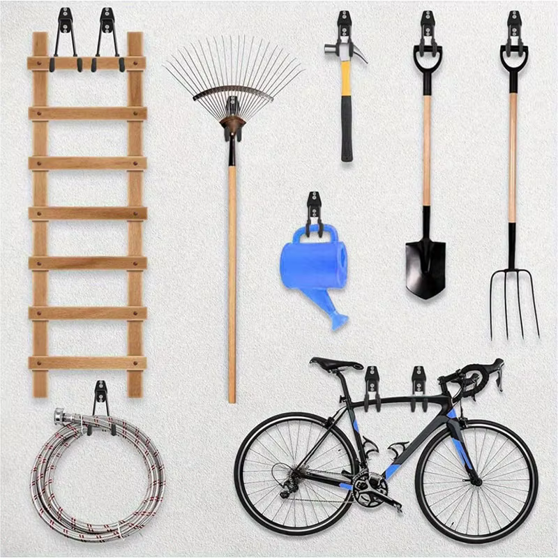 Crochets de garage en métal robustes à fixer au mur