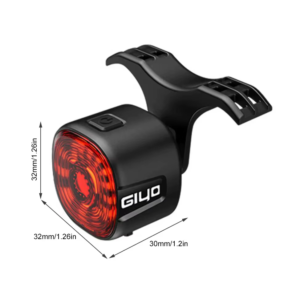 GlYO Feu arrière de vélo - Intelligent avec détection de freinage automatique / Option non intelligente - IP66 étanche USB rechargeable pour VTT/vélo de route