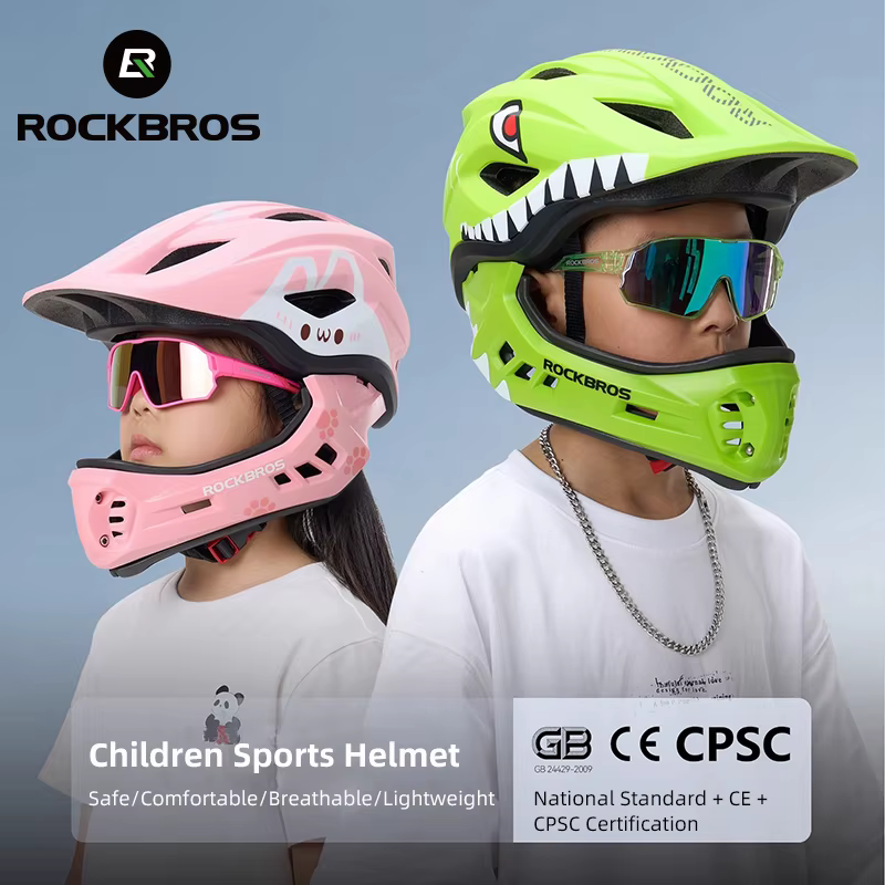 ROCKBROS Casque de vélo pour enfants détachable intégral léger réglable respirant Balance Scooter