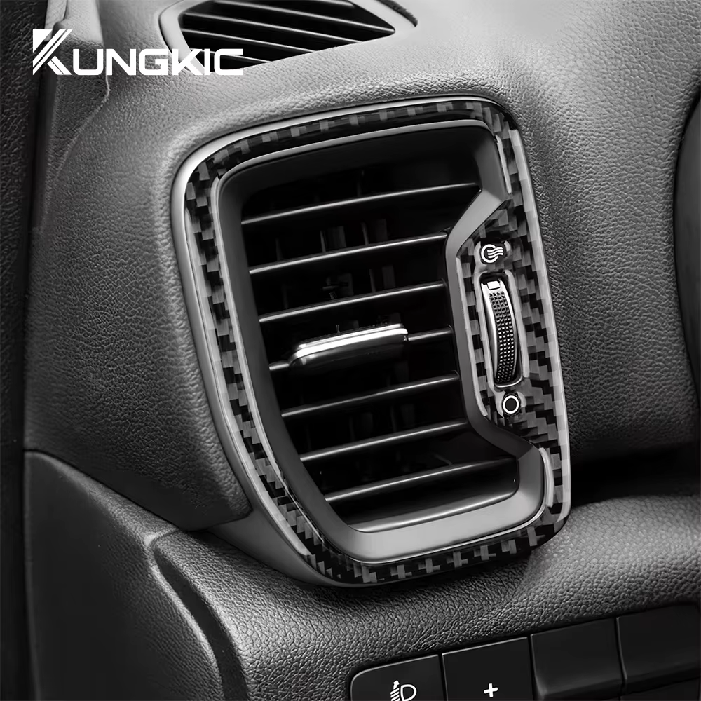 Autocollant de cadre de sortie d'air latérale en fibre de carbone souple véritable pour Kia Sportage 2017 2018 2019, accessoires de garniture intérieure