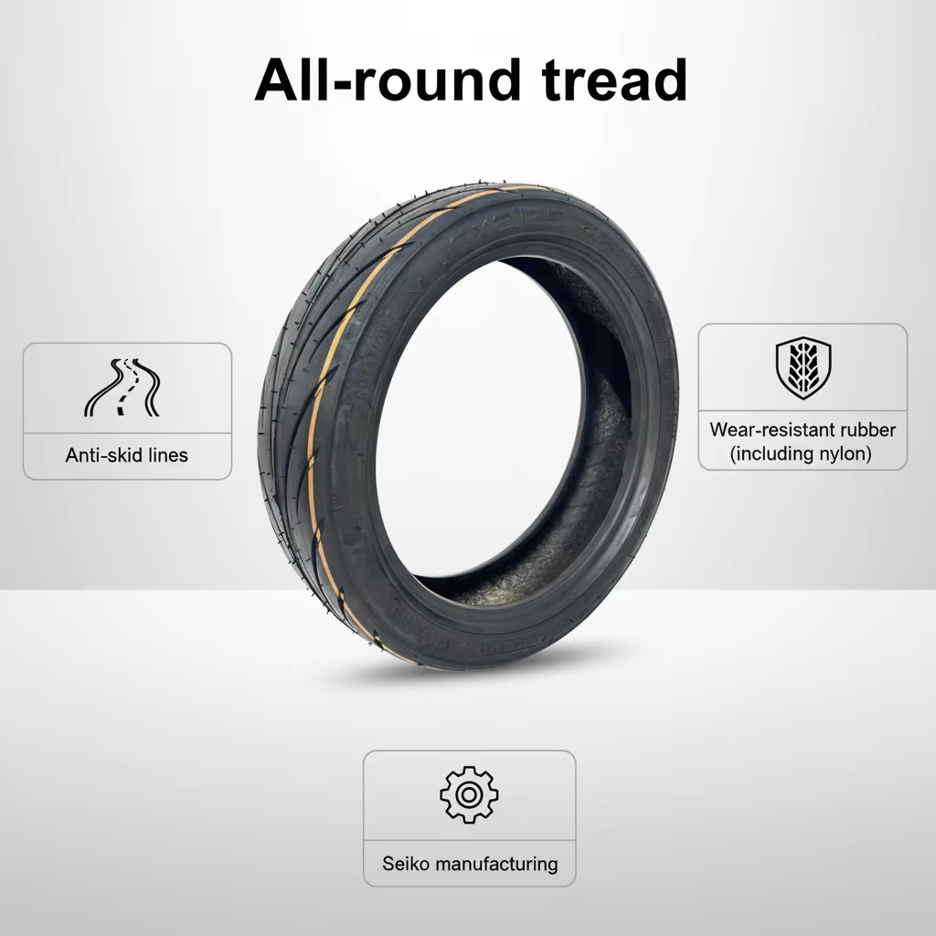 Pneu tubeless 10X2.125 55/80-6.6 pour trottinettes électriques Navee V25i Pro