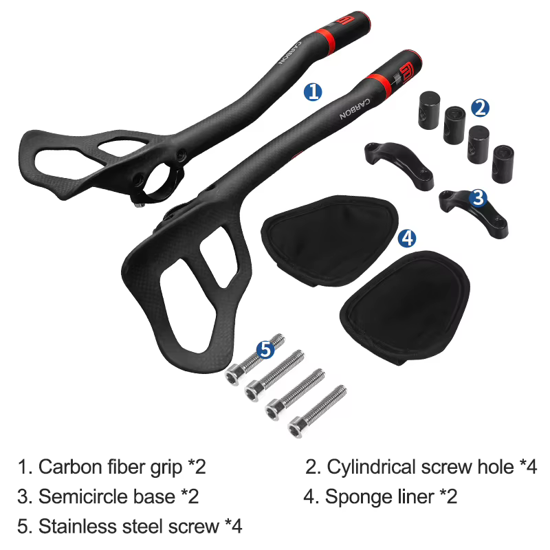 Guidon de vélo de route en fibre de carbone intégrale pour le cyclisme