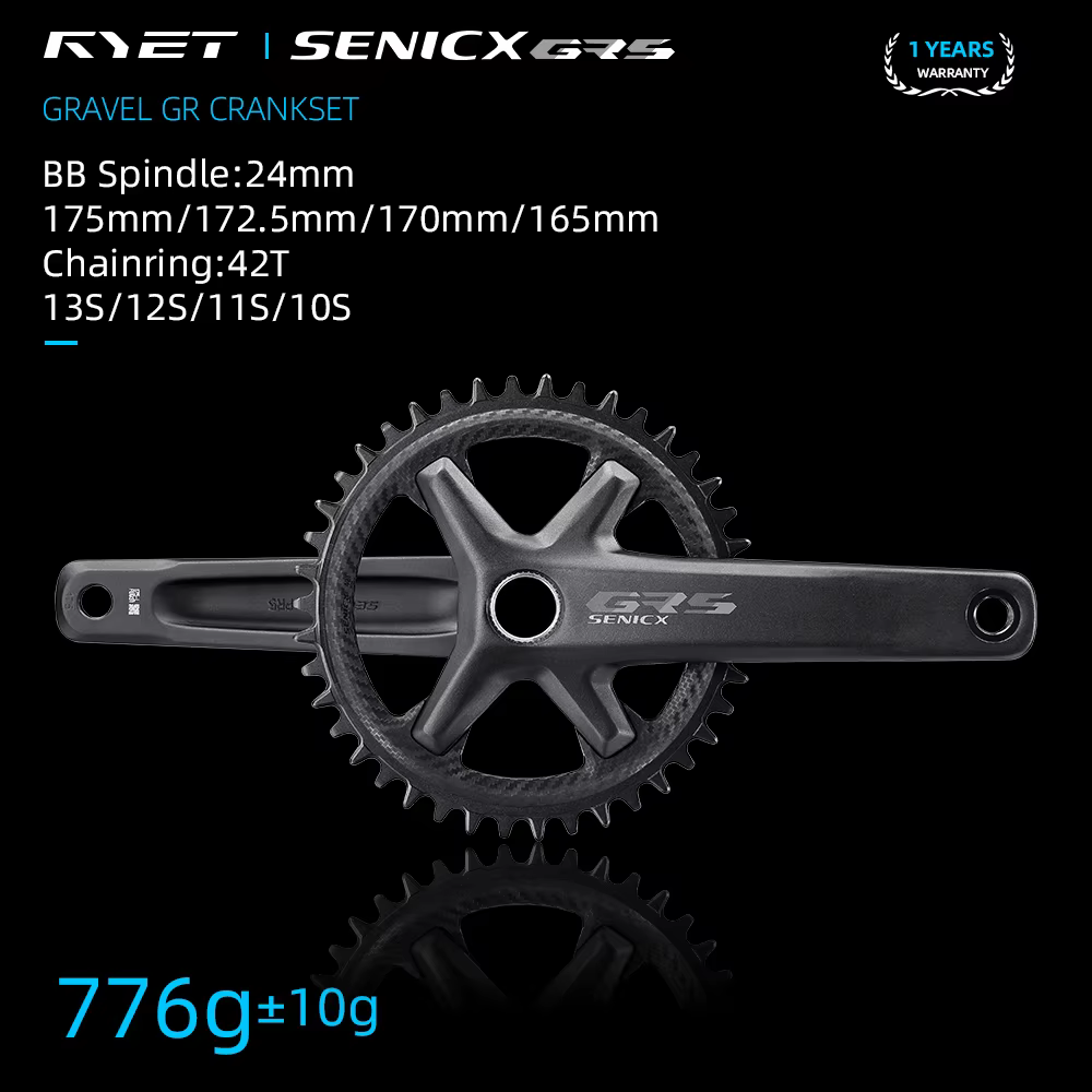 RYET Senicx gravier vélo péritelles 24mm broche 165/170/172.5/175MM