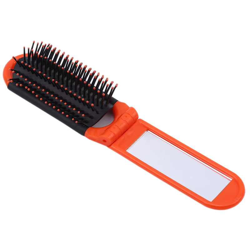 Brosse à cheveux pliante avec miroir, peigne de voyage professionnel Portable pour femmes et hommes, brosse de Massage antistatique, outils de coiffure