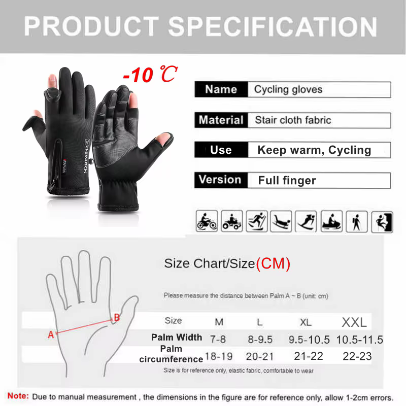Écran tactile hommes gants de cyclisme imperméable hiver