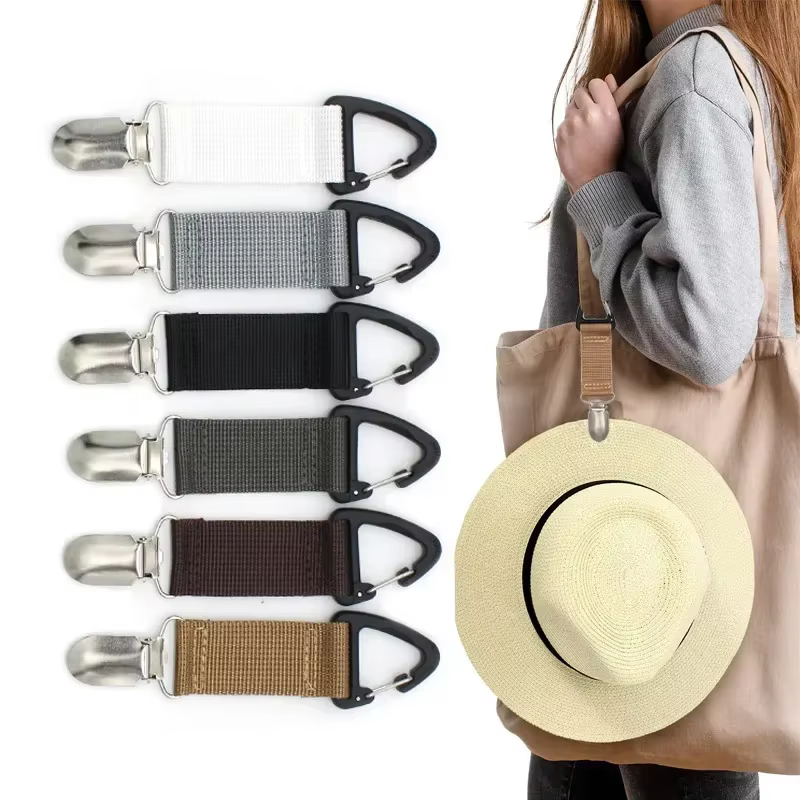Chapeau Clip sur sac pour voyager suspendu sur sac à main sac à dos bagages porte-chapeau enfants adultes voyage en plein air accessoires de plage