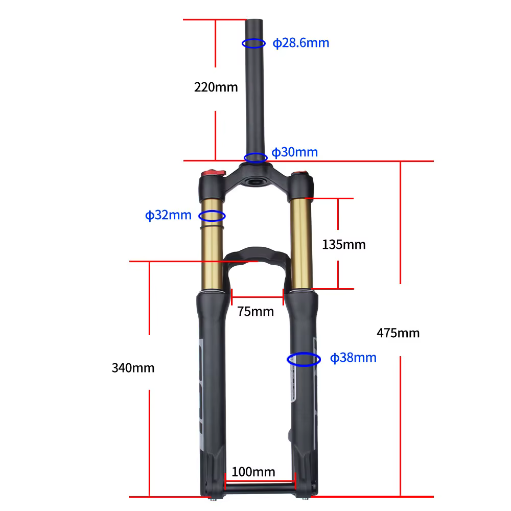 Bolany-Fourche avant de vélo avec arbre de baril