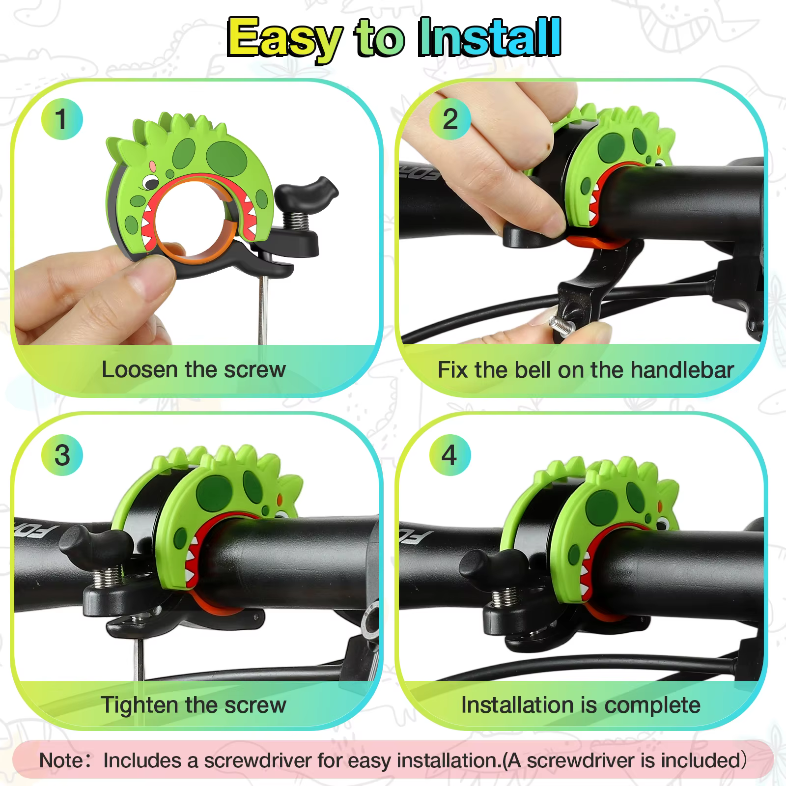 Toptrek – sonnette de vélo amusante pour enfants, équilibre de vélo créatif, guidon de voiture de montagne, klaxon de sécurité, anneau fort, accessoire de poussette