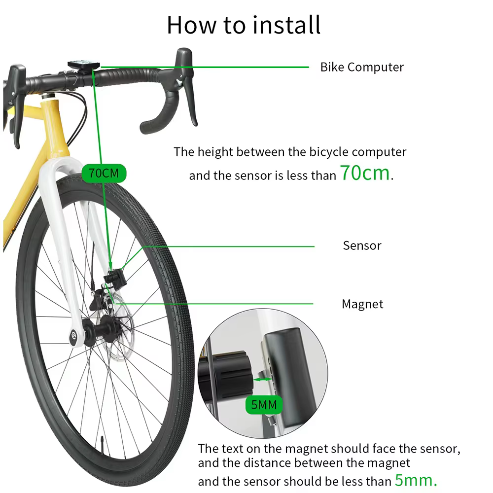 Ordinateur de vélo grand écran batterie Ultra longue durée multifonction sans fil compteur de vitesse