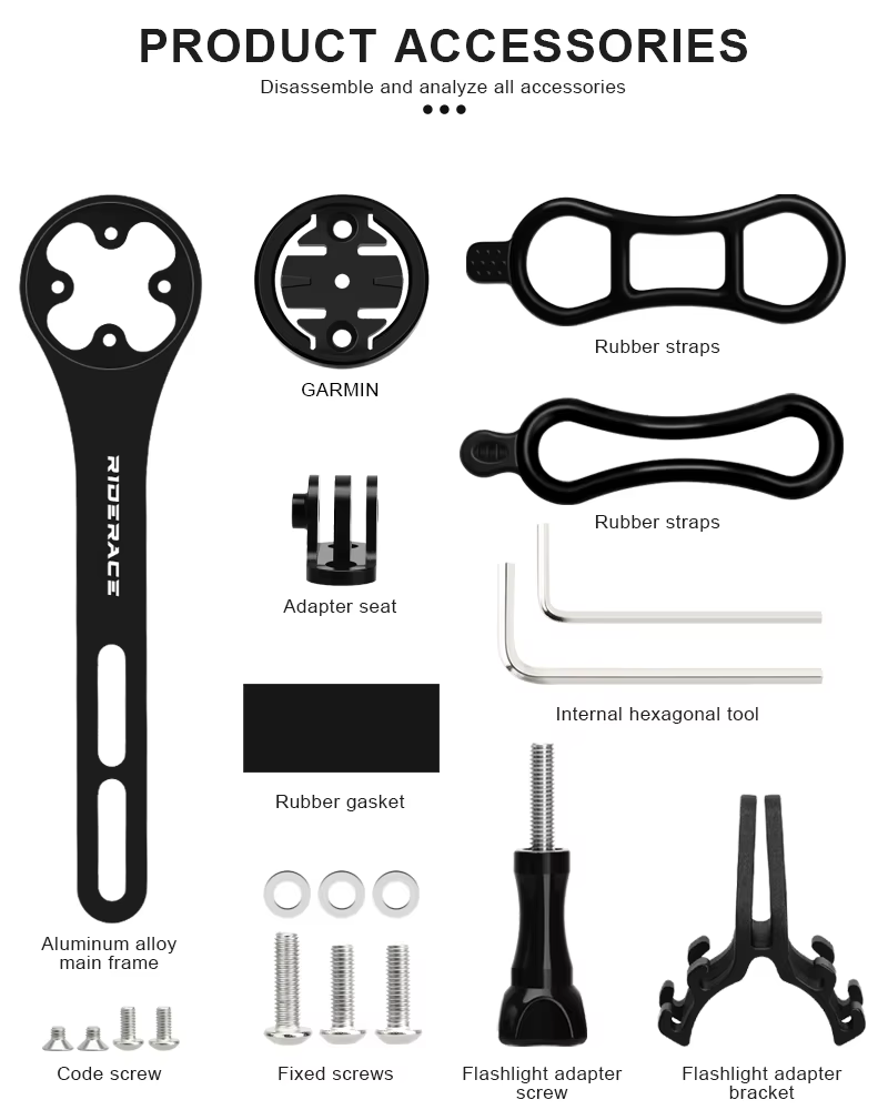 Support d'ordinateur de vélo en alliage d'aluminium pour Garmin GPS Gopro