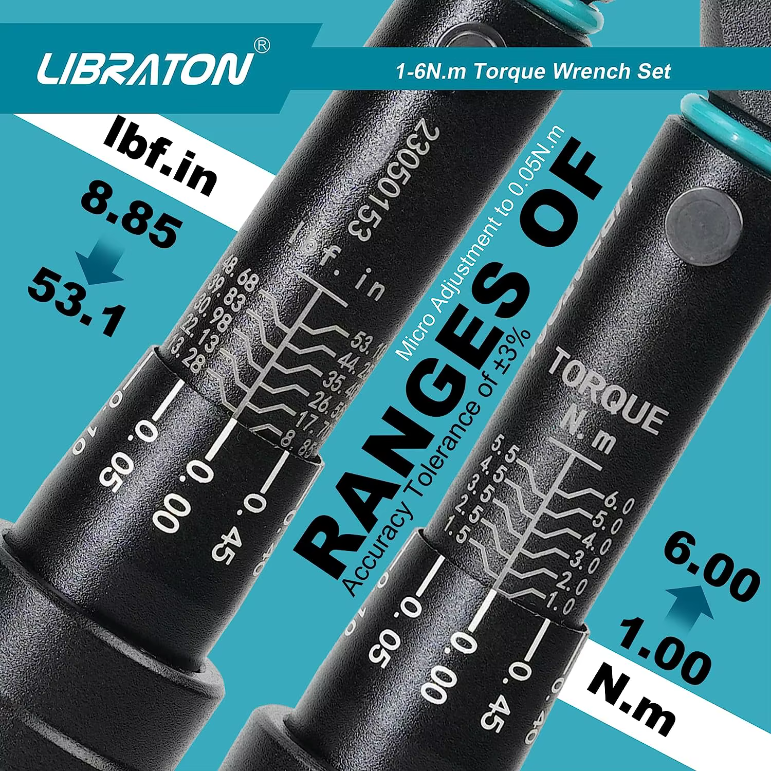 Clé dynamométrique pour vélo 1/4 ''1-6Nm, 0.05 Nm Micro, jeu de clés dynamométriques à clic d'entraînement, douilles hexagonales Torx/étoile, barre d'extension
