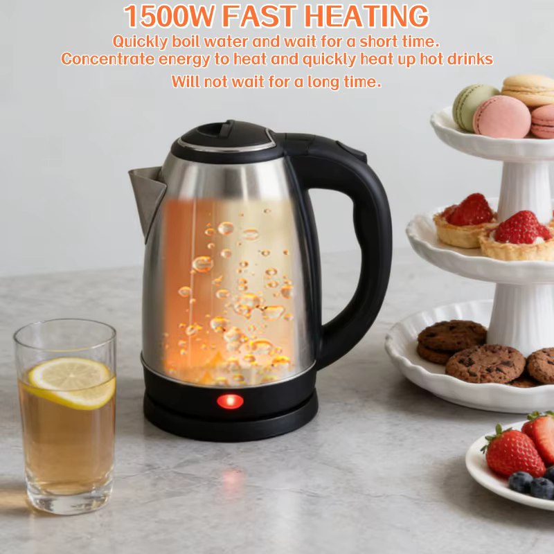 Bouilloire électrique de voyage 2L en acier inoxydable, portable, pour thé et café, idéale pour hôtel, famille, voyage, cuisine, bouilloire intelligente