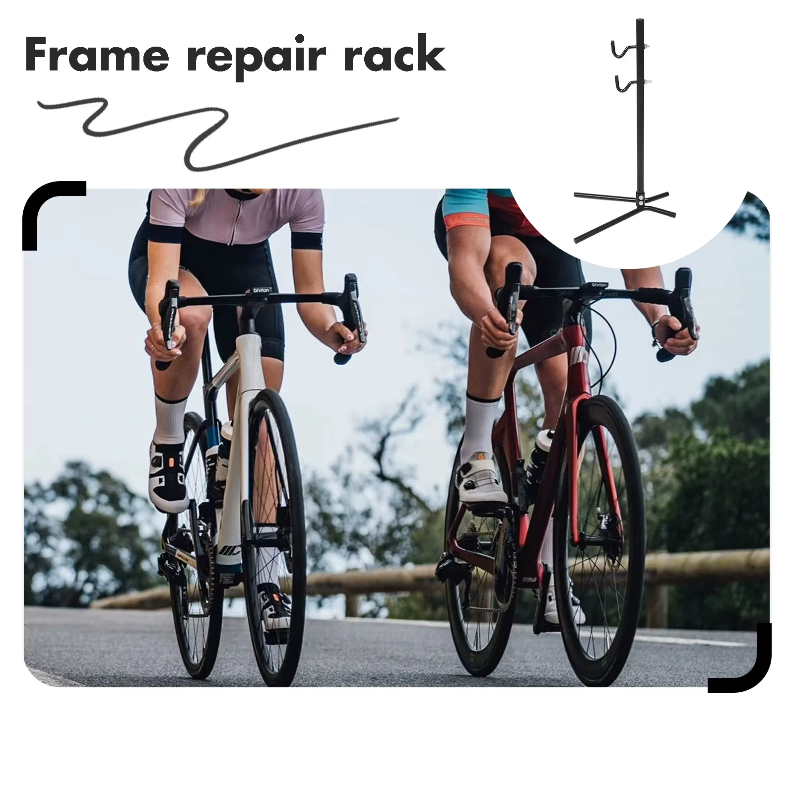 Support de réparation de vélo autoportant pliable, hauteur réglable, pour l'entretien et le rangement des vélos de route, VTT et vélos électriques, portable