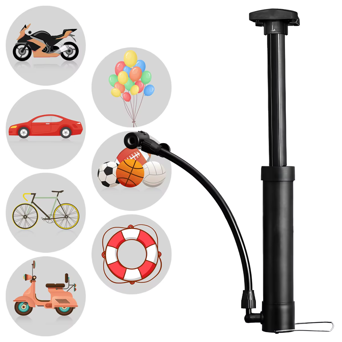 Gonfleur manuel de pompe à air de vélo avec jauge