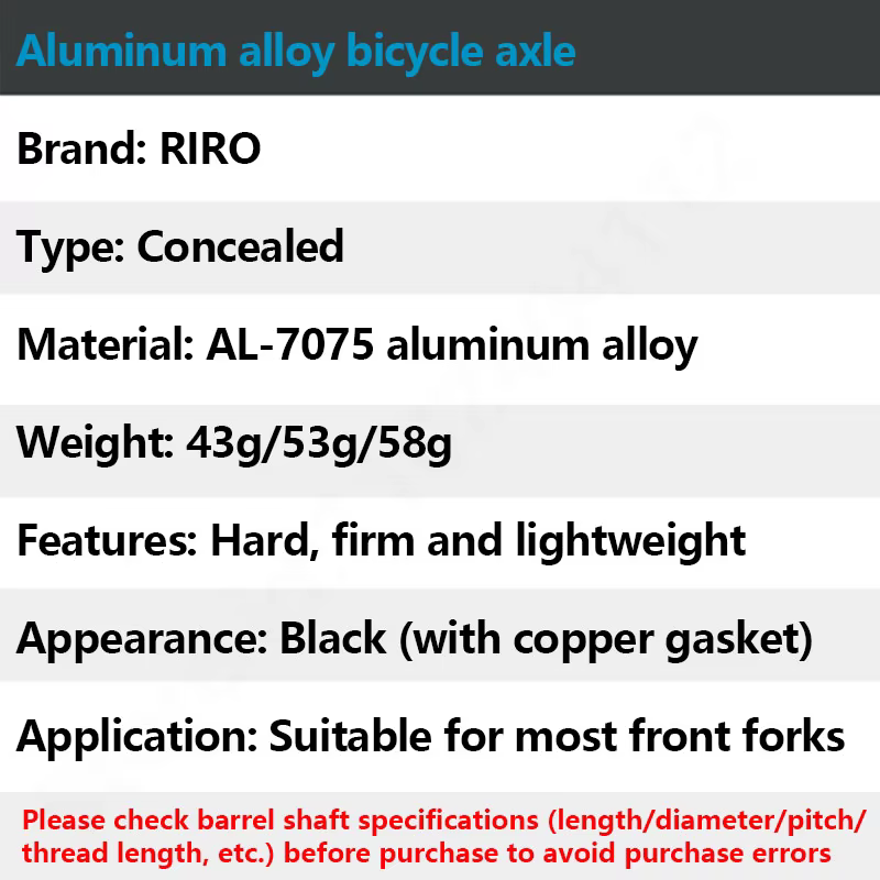 RIRO vélo caché dégagement rapide baril tige d'arbre 12/15MM ultraléger en alliage d'aluminium QR vtt