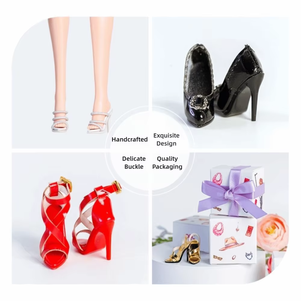 Accessoires de chaussures chaussures faites à la main exquises 1/6 supermodèle BJD chaussures accessoires à talons hauts