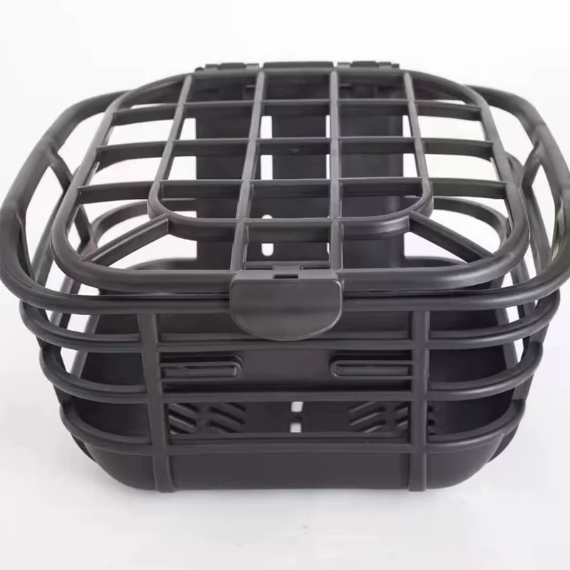 Panier de vélo anti-extrusion noir ; Grande capacité ; Conception avant amovible ; Convient aux vélos électriques