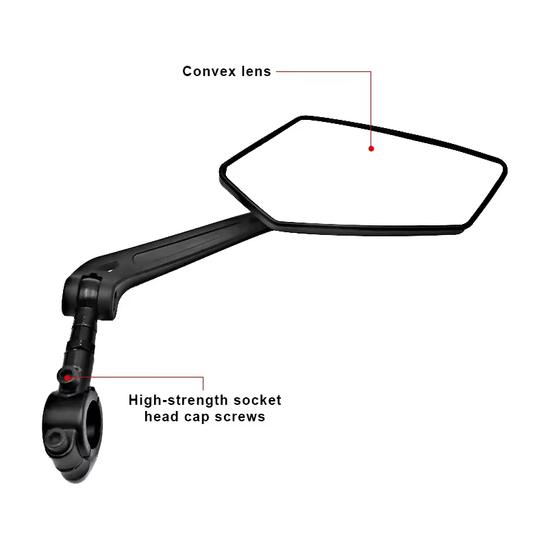 Rétroviseur de vélo : Miroir réglable pour guidon gauche/droite