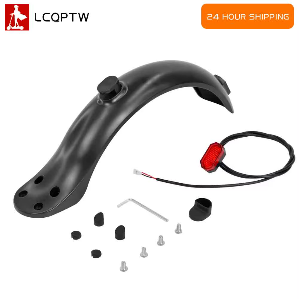 Support de garde-boue arrière pour Scooter électrique, feu arrière pour 4 vis, jeu de capuchons en caoutchouc pour 4 trous, accessoires de garde-boue pour Scooter électrique