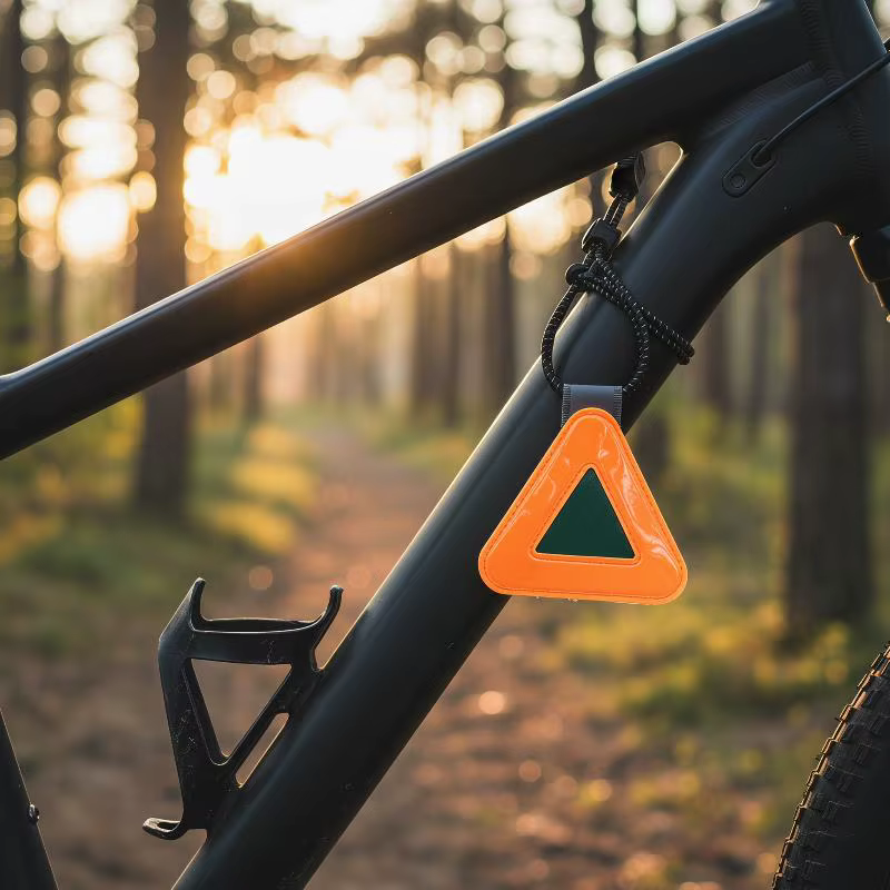 Panneau triangulaire réfléchissant pour vélo