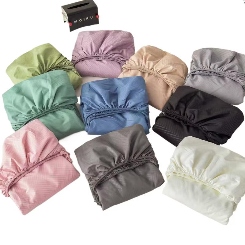 Nouvelle drap-housse en microfibre brossée gaufrée à poches profondes 360 ° Housse de matelas élastique tout autour, douce, respirante, pour matelas de 5 à 28 cm