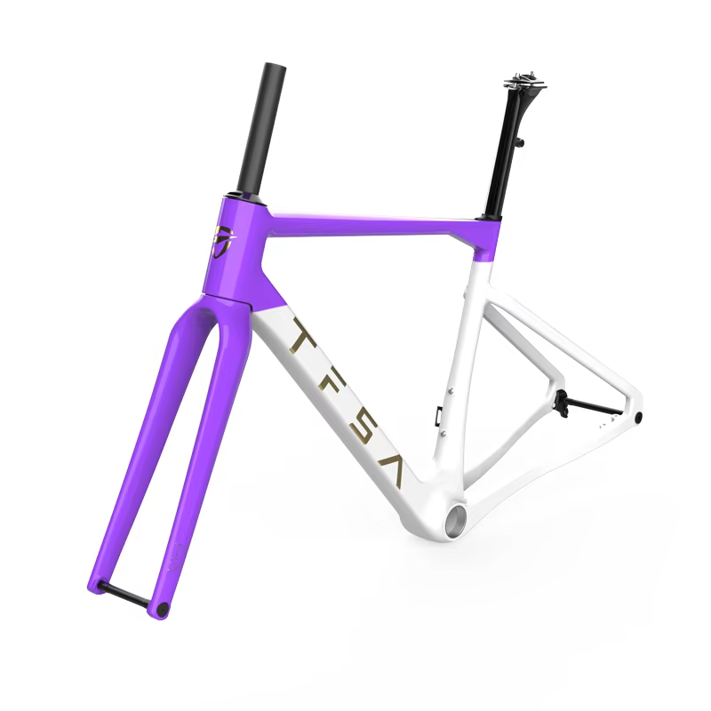 Cadre en fibre de carbone pour vélo gravel urbain TFSA JH-37 avec freins à disque T47 pour VTT