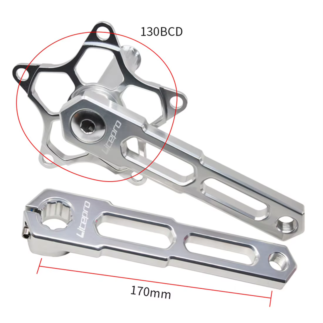 JKLapin Litepro – manivelle de vélo pliante en alliage d'aluminium à cinq griffes