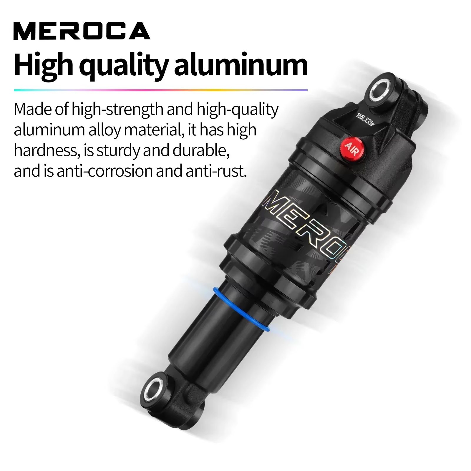 MEROCA amortisseur arrière de vélo 125mm/150mm/165mm/190mm longueur pression d'air réglable VTT
