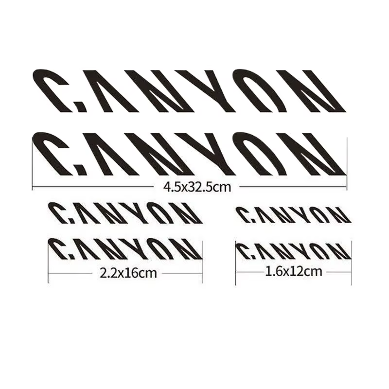 Kit d'autocollants imperméables Canyon Letter pour cadre de vélo