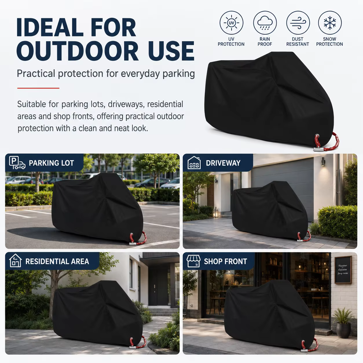 Housse de protection imperméable pour moto