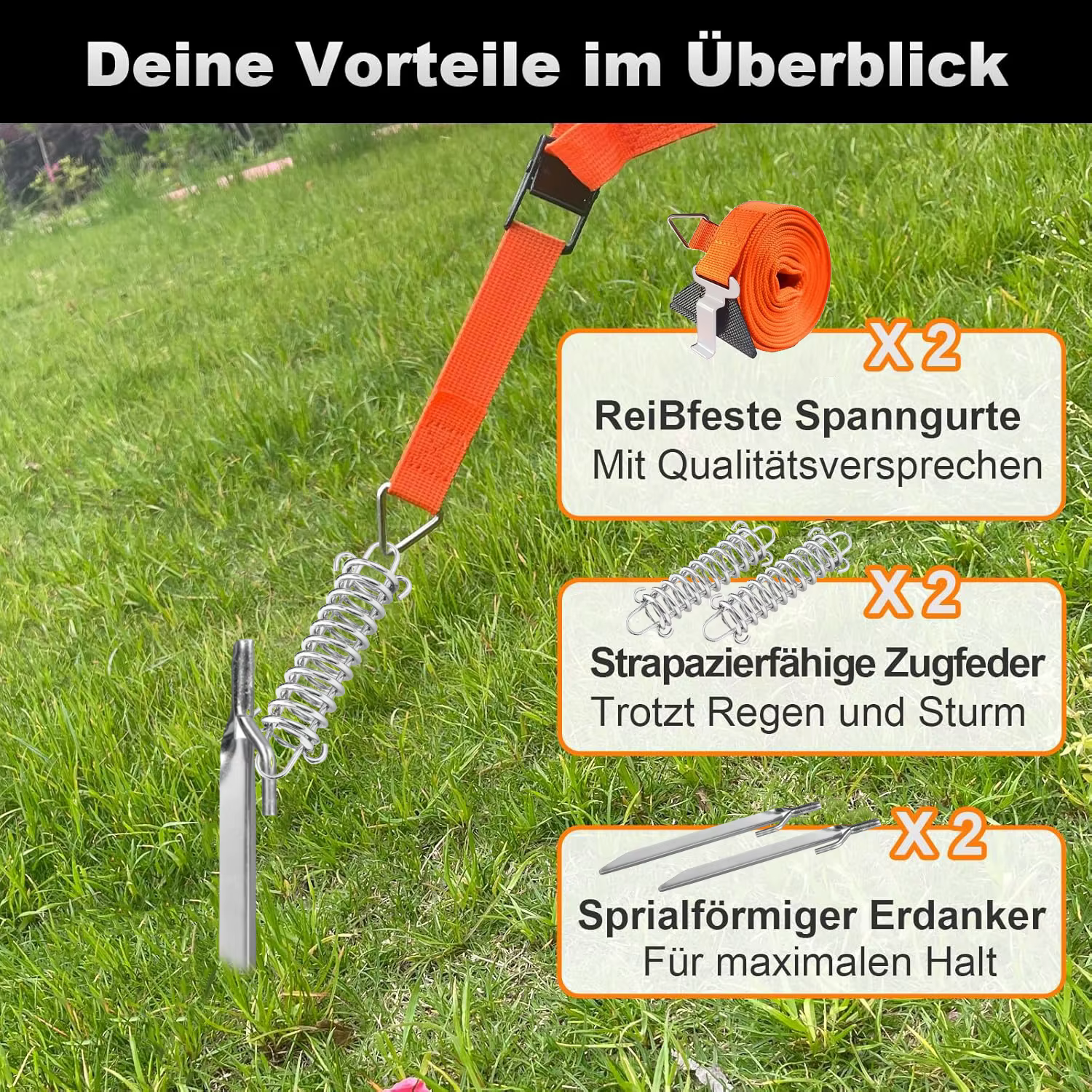 Kit de fixation pour auvent de camping-car, stabilisateur de vent pour auvent, accessoires d'ancrage pour auvent de camping-car, caravane, motohome, compatible Thule Fiamma Dometic