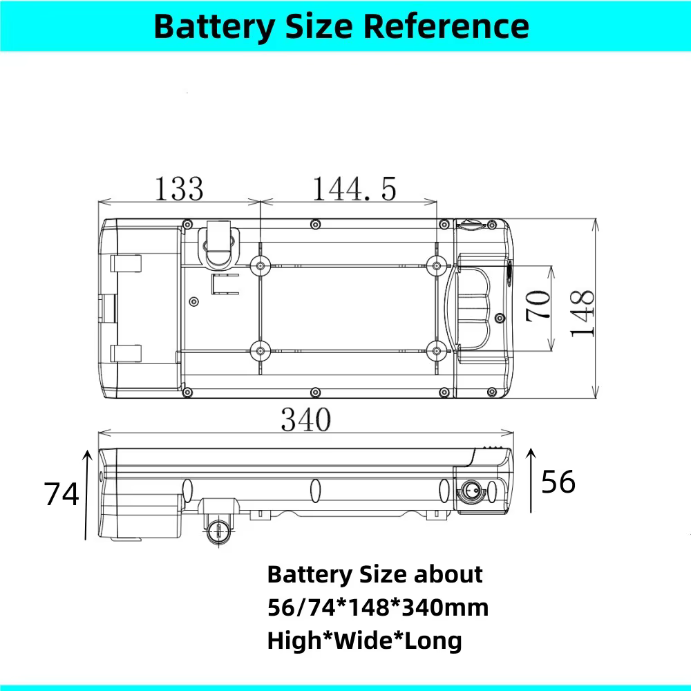 Batterie de vélo électrique de ville de support arrière 36V 6.6Ah 7.5Ah 7.8Ah 10.5Ah 10Ah 24V pour eLife Tourer Regency Apollo Bikemate Txed EC XVI