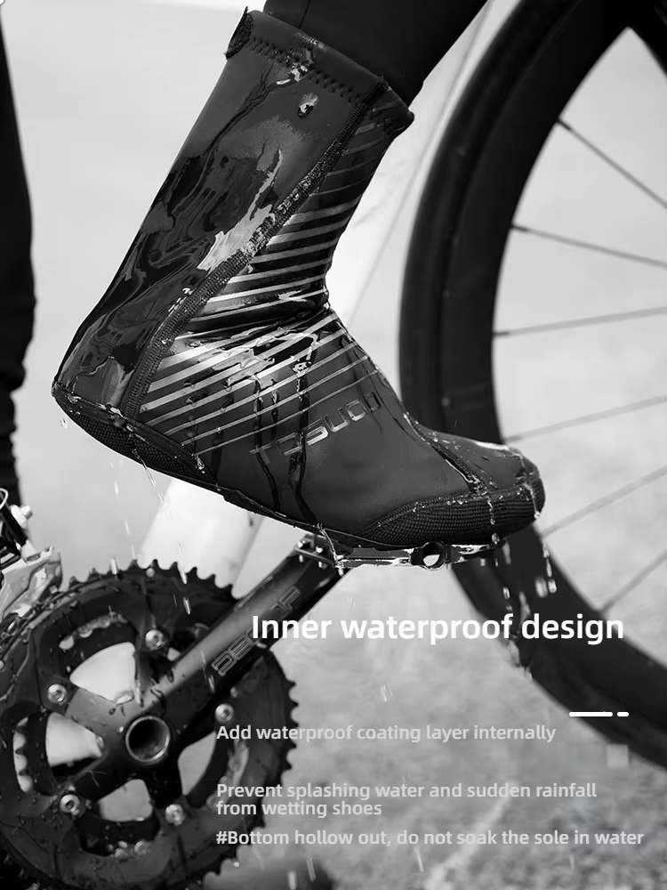 TOSUOD hiver imperméable à l'eau couvre-chaussures de cyclisme réfléchissant thermique élastique