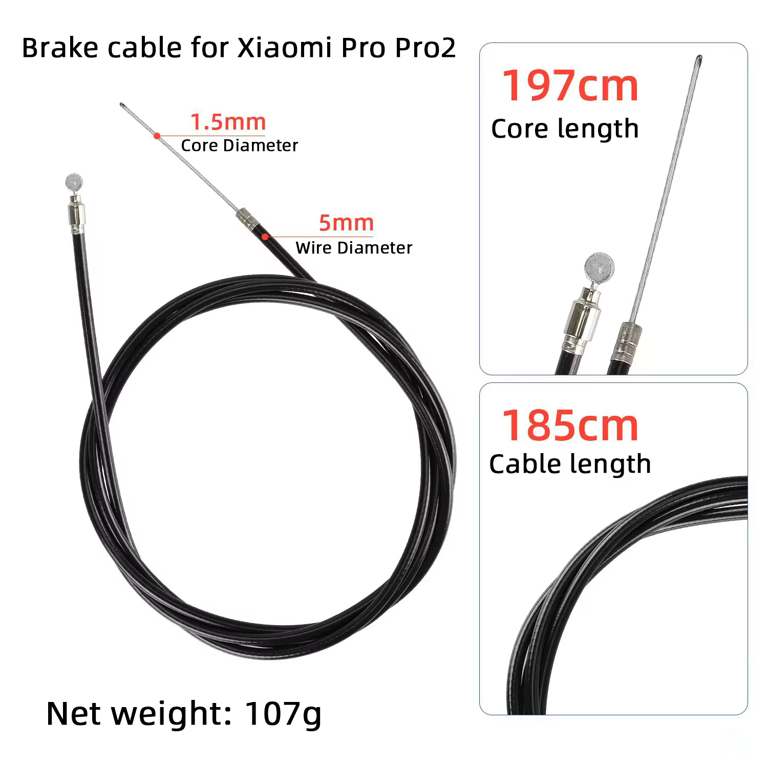 Câble de frein durable pour trottinette électrique Xiaomi Pro/Pro2