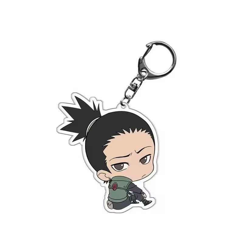Porte-clés en acrylique mignon de dessin animé Naruto chibi, personnalisé, accessoire de sac à dos pour étudiant, marchandise d'anime en gros