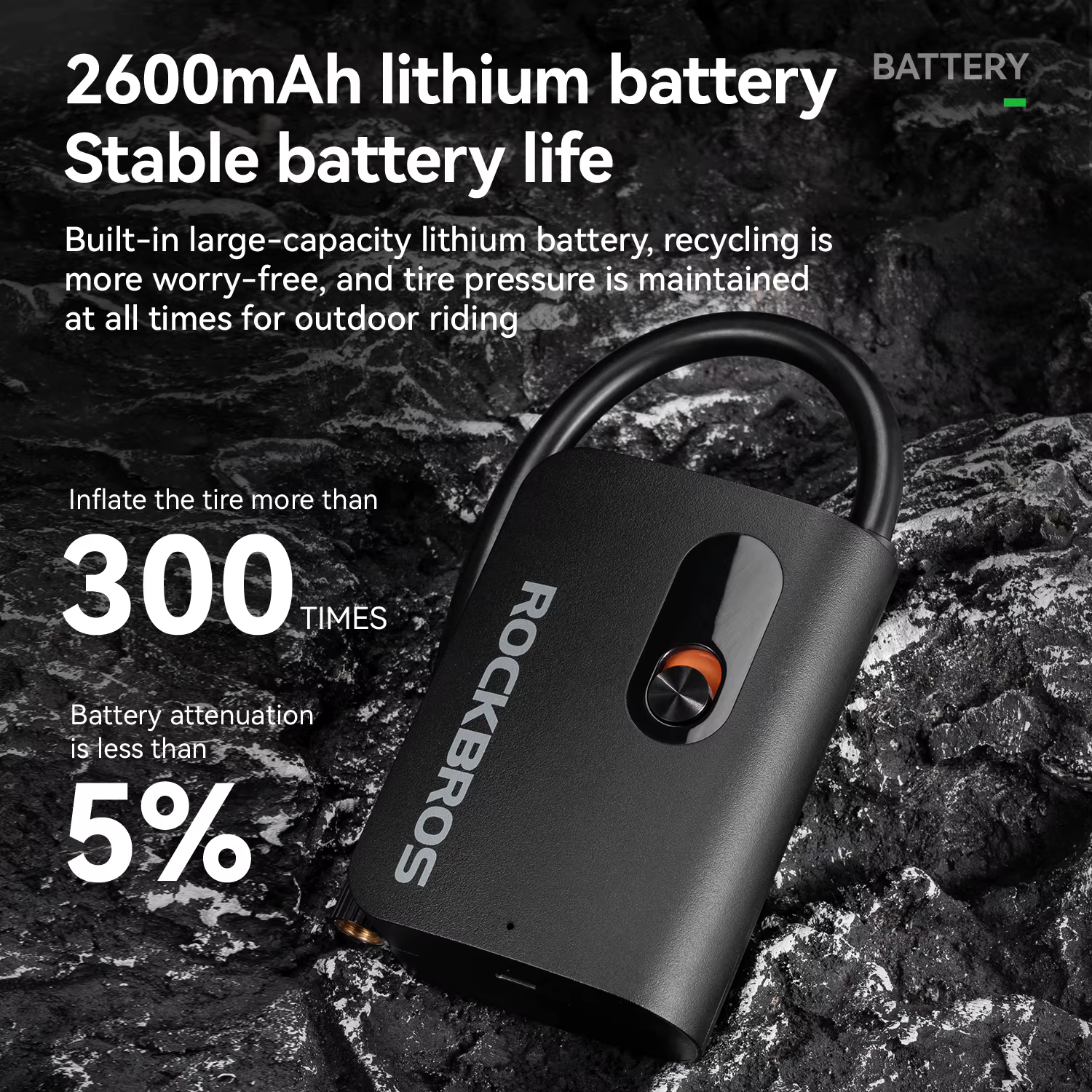 ROCKBROS pompe à vélo électrique Portable haute pression type-c Mini