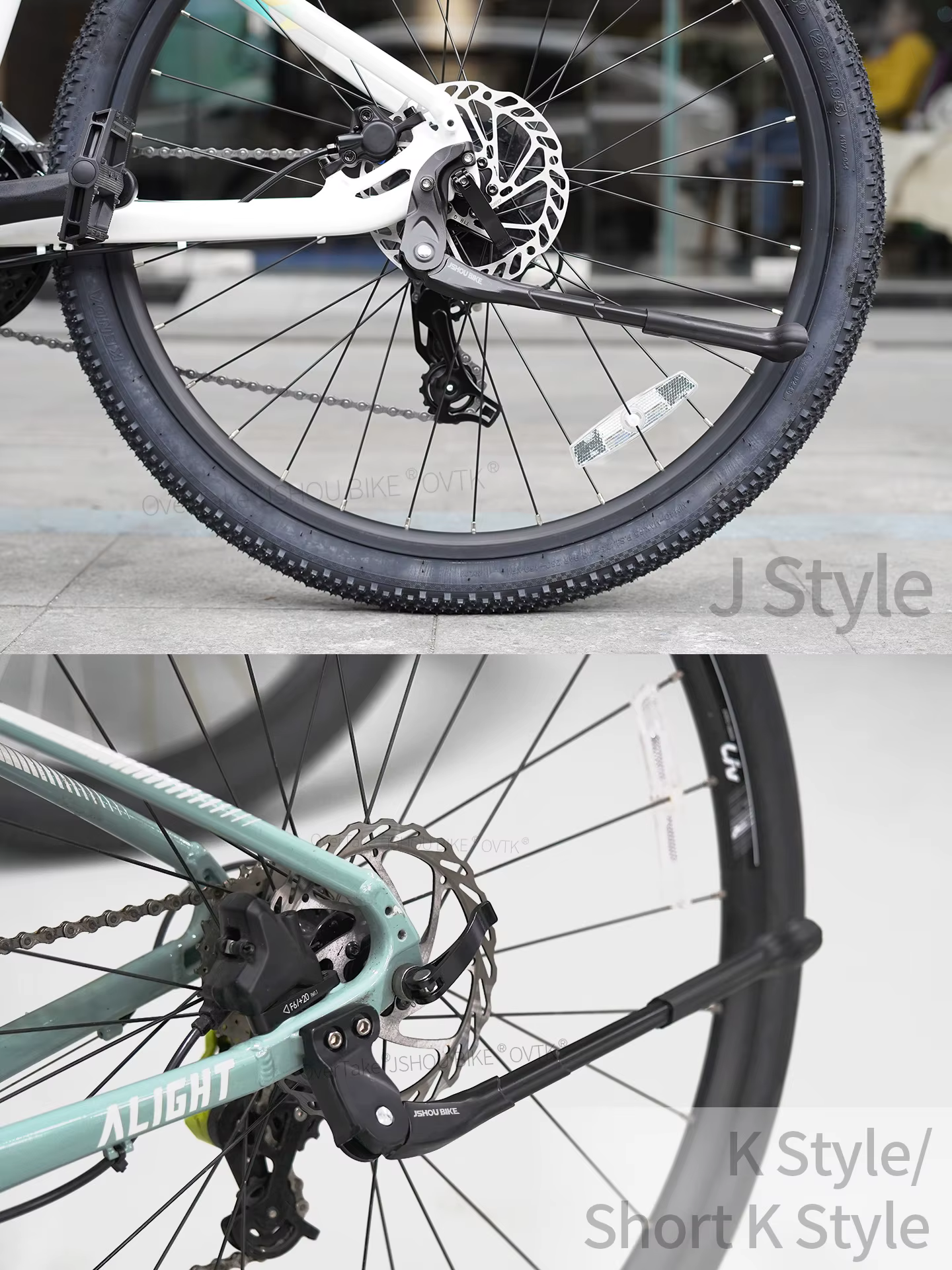 JSHOUBIKE Nouvelle génération de béquille de vélo réglable en alliage d'aluminium pour GIANT ATX XTC MARIN TREK