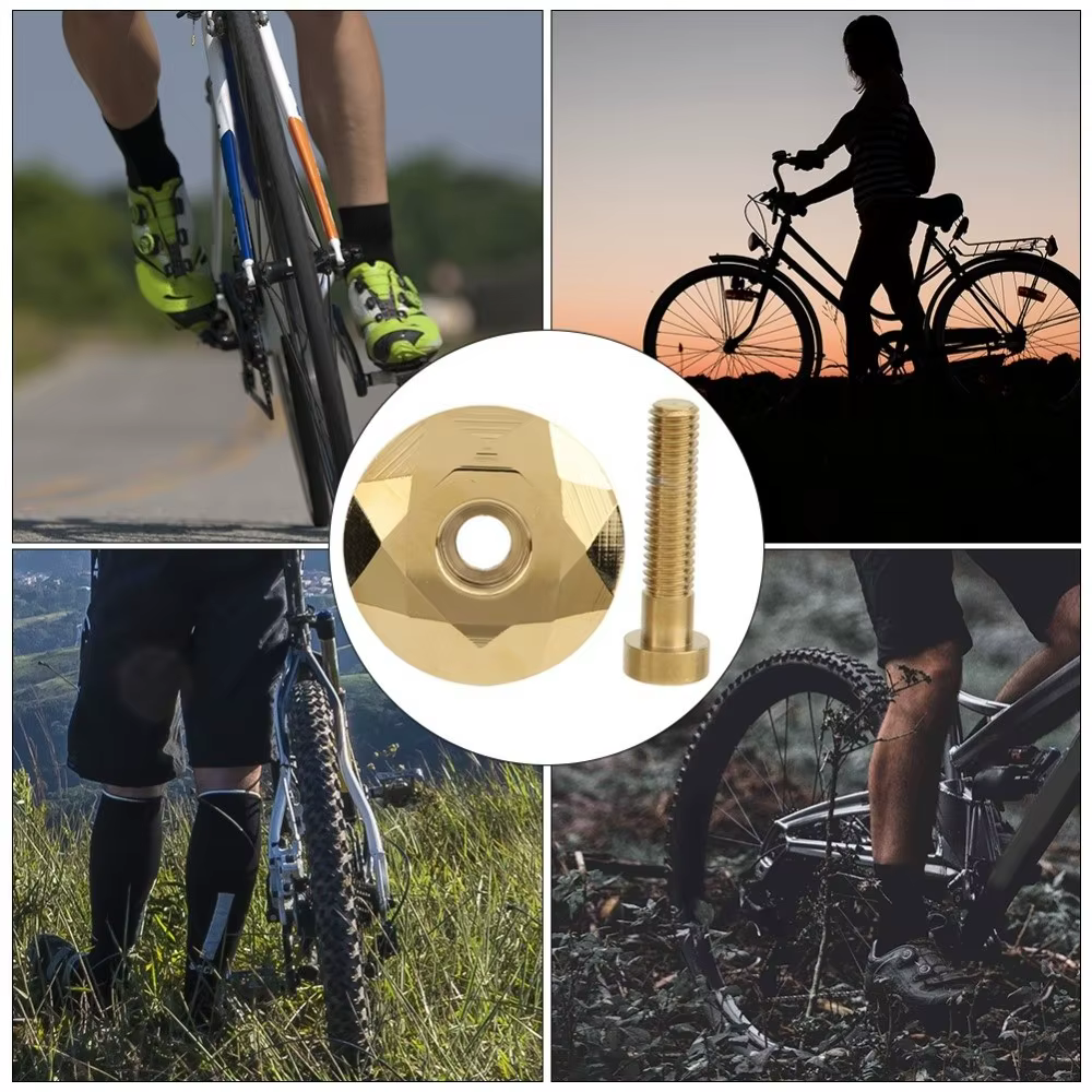 Capuchon supérieur de potence de vélo en alliage d'aluminium et acier avec boulon, doré et coloré, pour fourches de VTT de 28,6 mm de diamètre