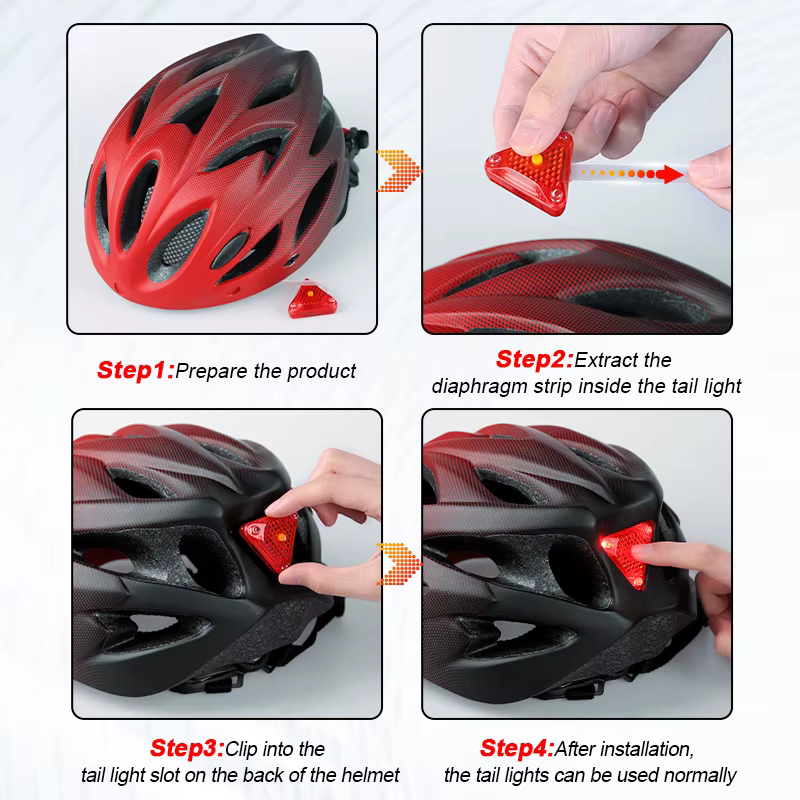 Casque de vélo avec LED feu arrière
