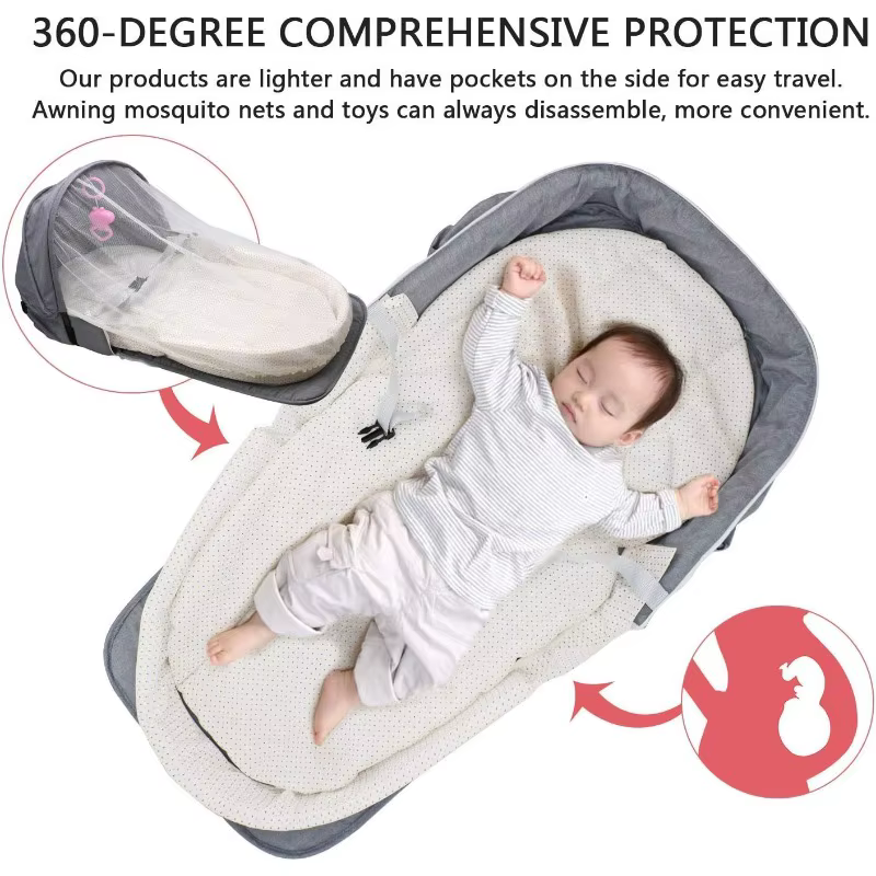 Berceau pour nouveau-nés, lit de voyage pour bébé avec filet, nid pliable pour bébé, moustiquaire, sac de couchage pour nourrissons, nid de couchage pour nouveau-nés