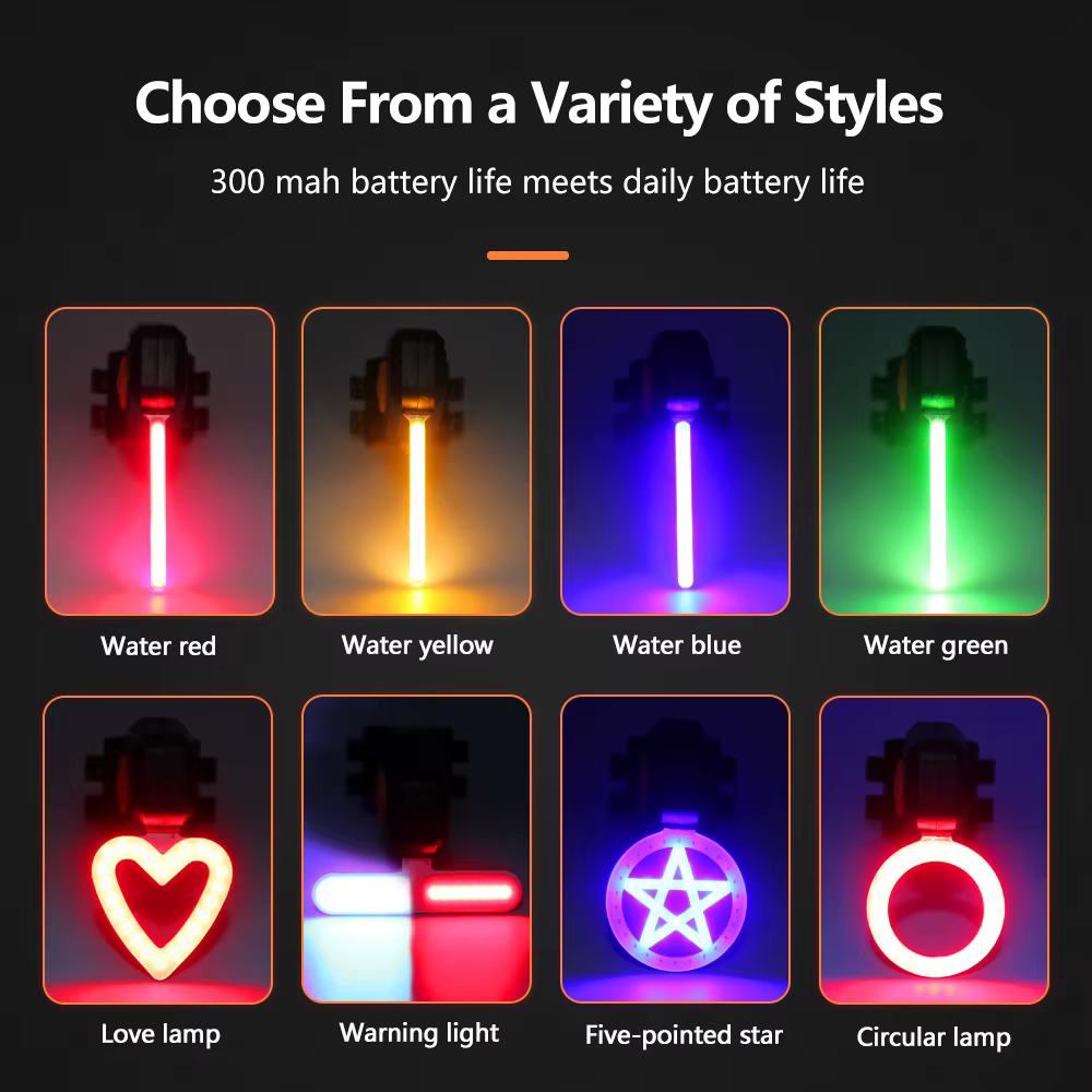 Feu Arrière Multi Modes D'éclairage USB Rechargeable Led Vélo Lumière Flash Queue Feux