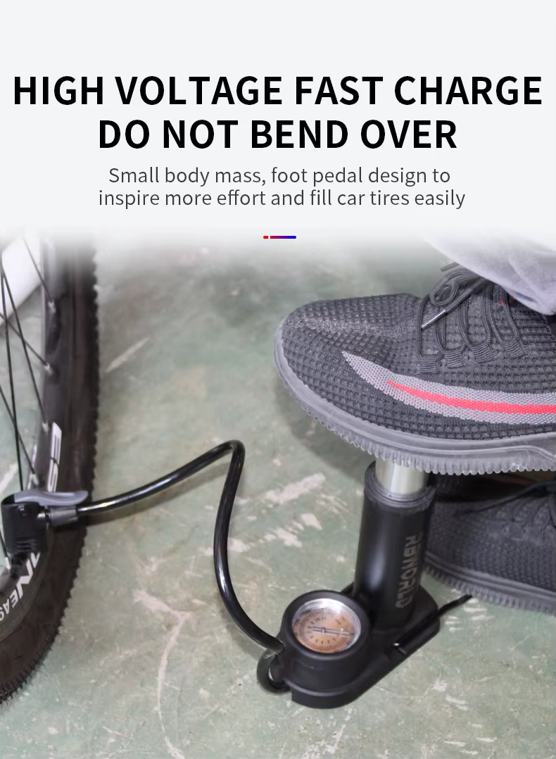 Pompe à vélo portable manuelle universelle pour gonflage de pneus de VTT