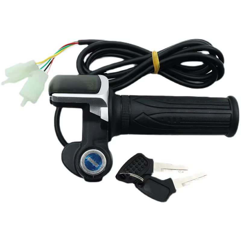 1 paire de poignées de réglage de la vitesse de l'accélérateur de vélo de Scooter électrique avec affichage de verrouillage à clé divide la poignée LCD 24V 36V 48V