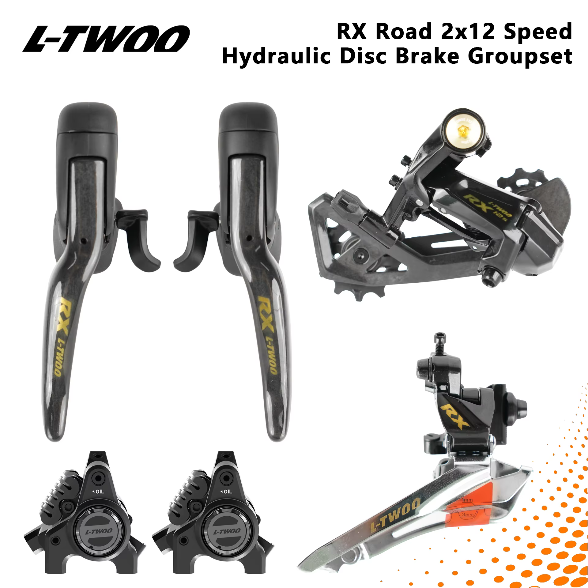 LTWOO RX12-Disc 2x12s Route Hydraulique Frein À Disque Groupe
