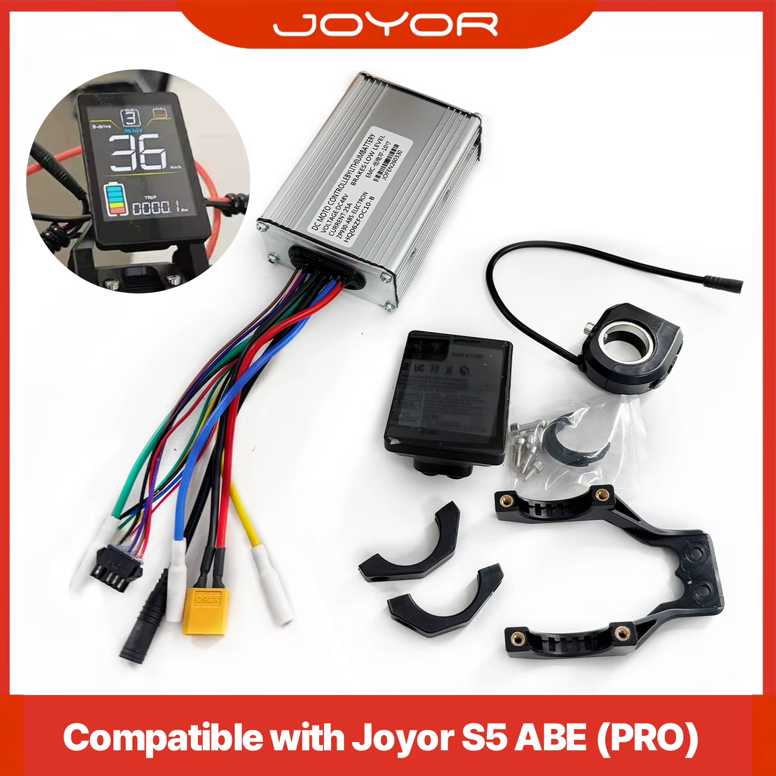 Kit de déblocage de vitesse JOYOR S5 ABE/Pro 36 km/h pour trottinette électrique - Mise à niveau du contrôleur et de l'écran