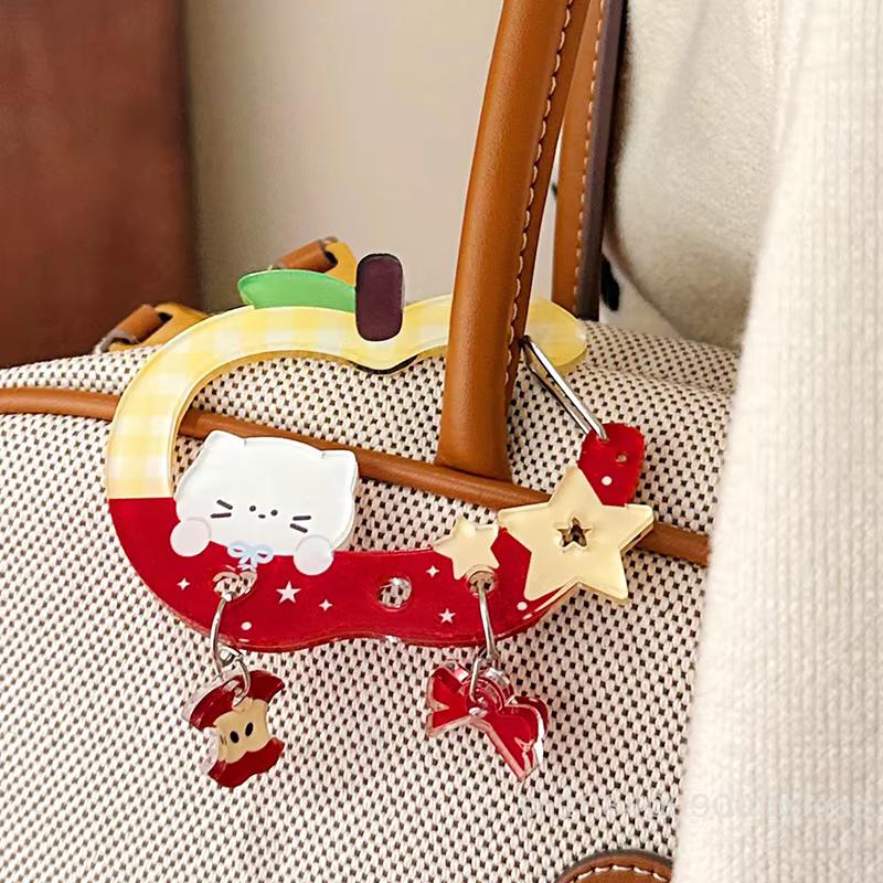 Mousqueton à clé en acrylique Kawaii - Porte-clés mignon à breloque pour sac Ita, nouveauté, clip décoratif multifonctionnel pour clés, sac et sac à main