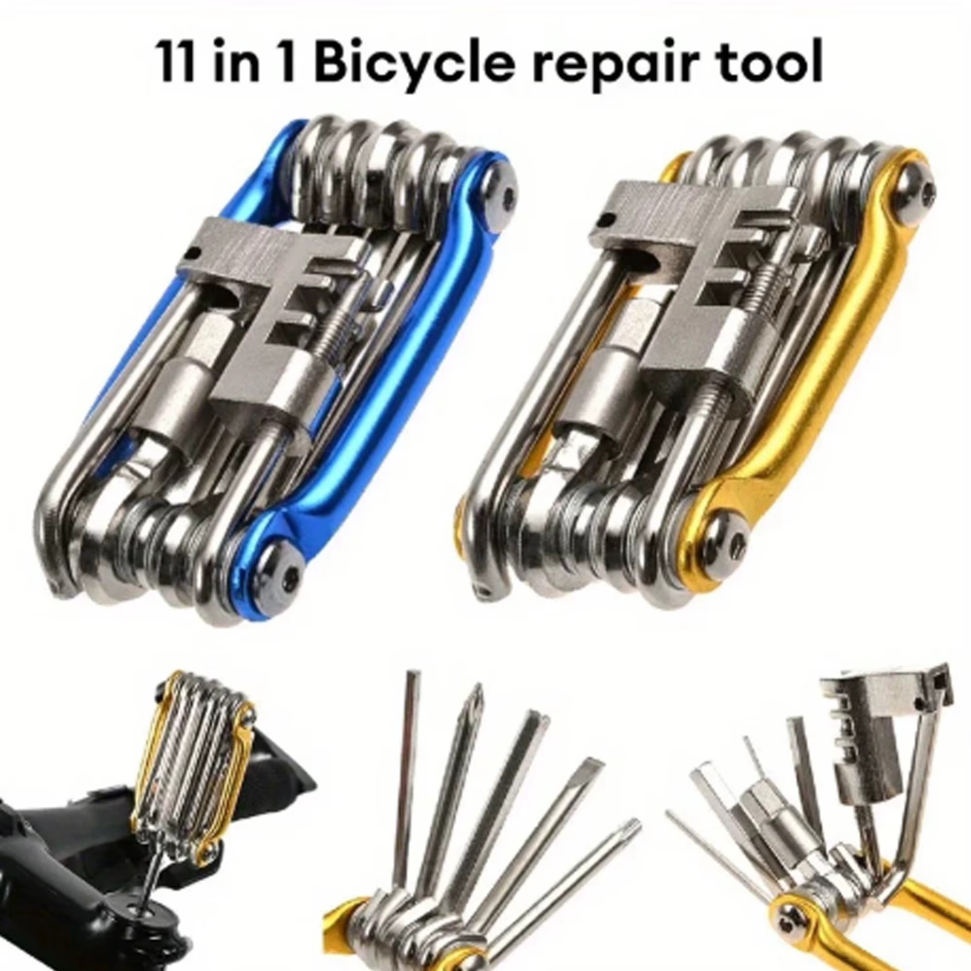 Kit d'outils de réparation de vélo multifonctionnel portable 11 en 1 pour le cyclisme en plein air*