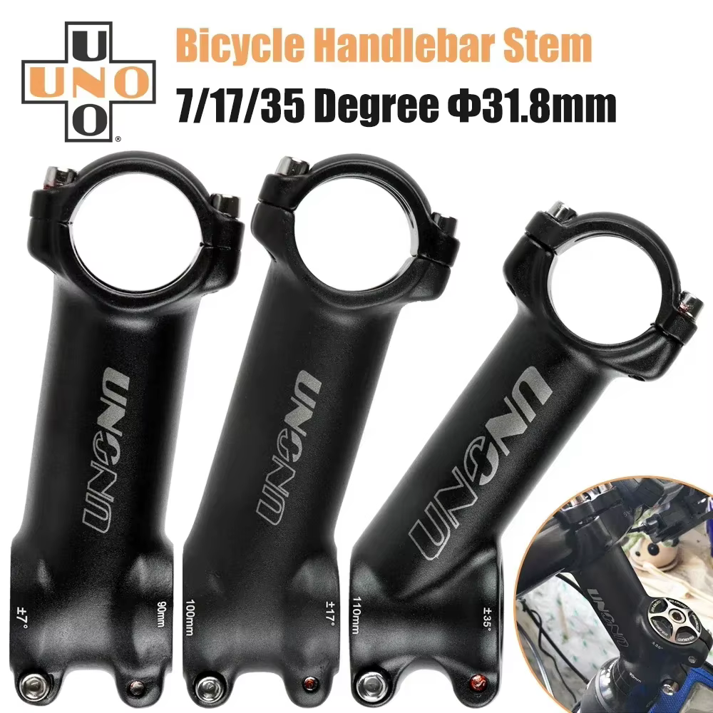 Tige de vélo UNO vtt-7 17 35 degrés en alliage d'aluminium ultraléger 31.8mm 60 70 80 90 100 110 120 130mm